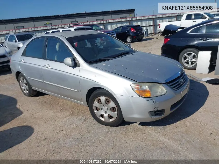 2008 Kia Spectra Ex VIN: KNAFE121X85554908 Lot: 40517282