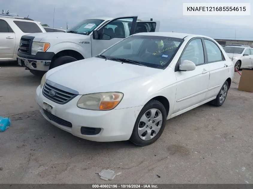 2008 Kia Spectra Ex VIN: KNAFE121685554615 Lot: 40602196