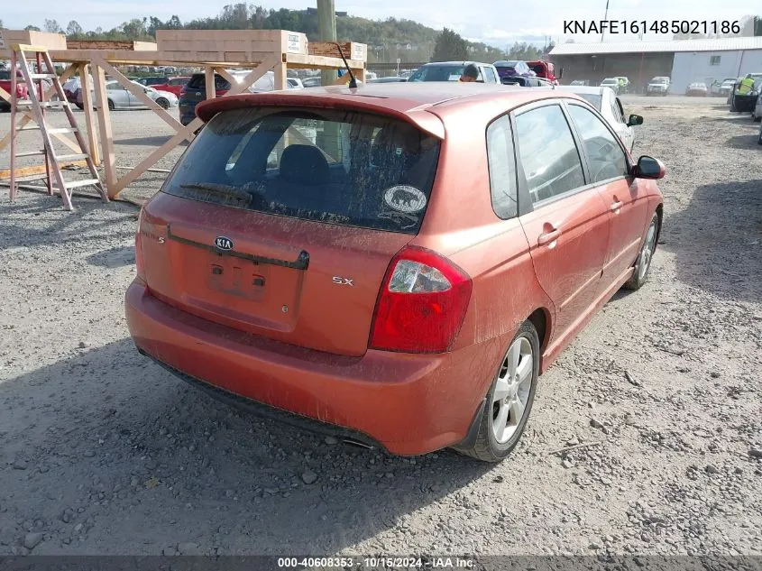 2008 Kia Spectra5 Sx VIN: KNAFE161485021186 Lot: 40608353