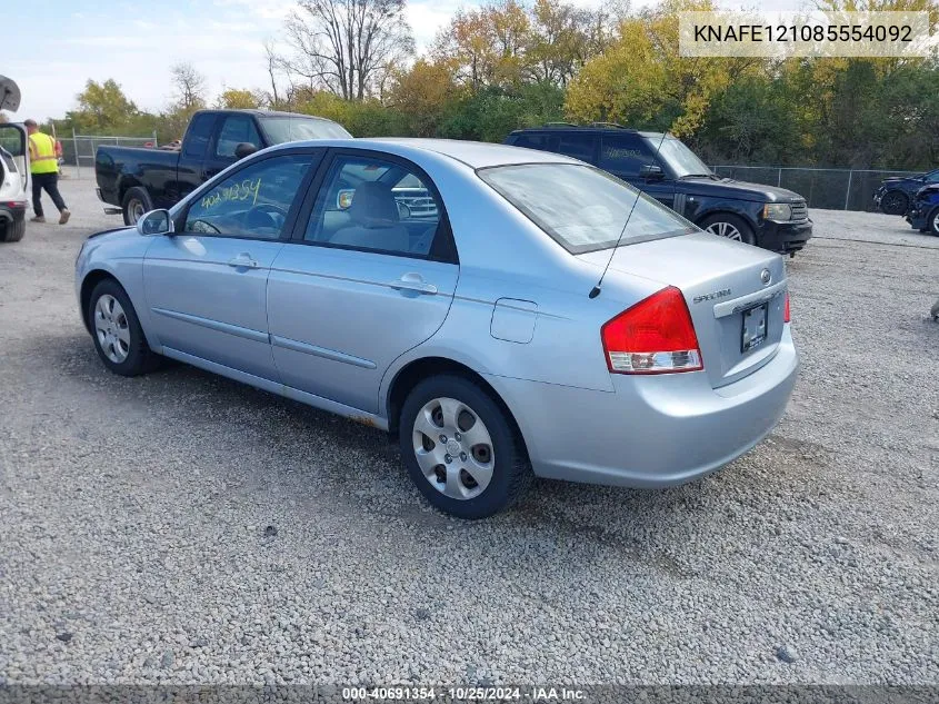 2008 Kia Spectra Ex VIN: KNAFE121085554092 Lot: 40691354