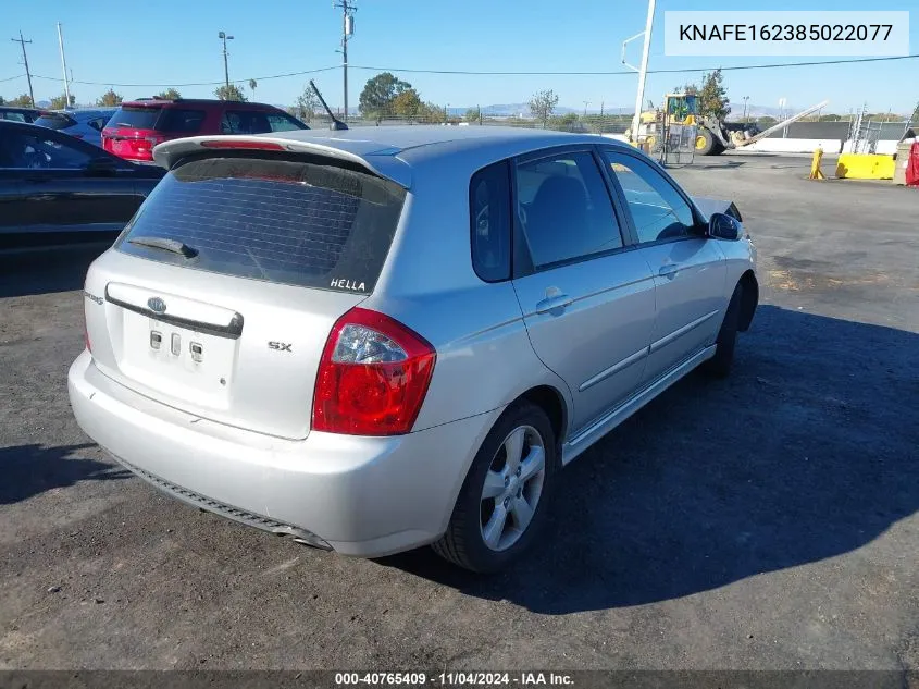 2008 Kia Spectra5 Sx VIN: KNAFE162385022077 Lot: 40765409