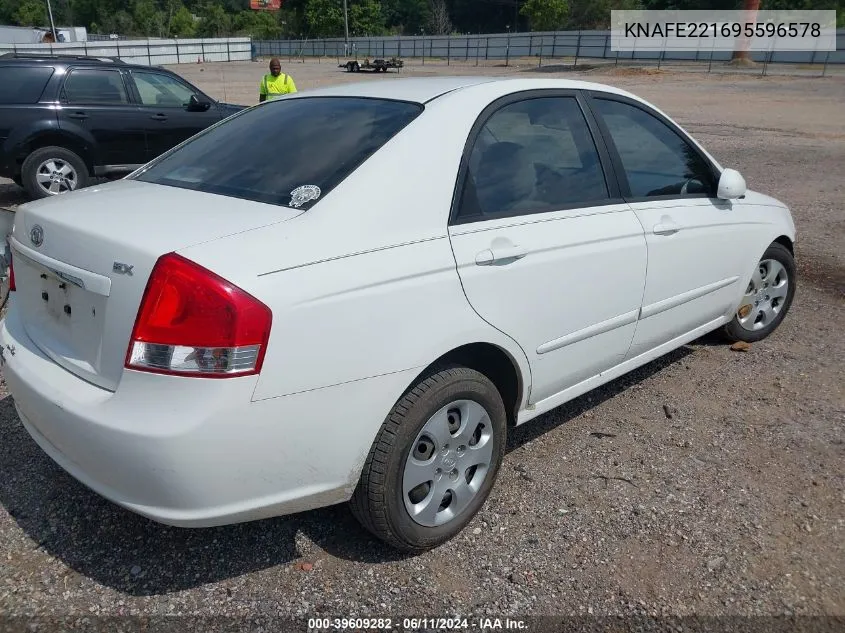 2009 Kia Spectra Ex VIN: KNAFE221695596578 Lot: 39609282