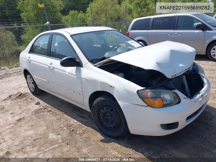 2009 Kia Spectra Lx VIN: KNAFE221595659282 Lot: 39908571