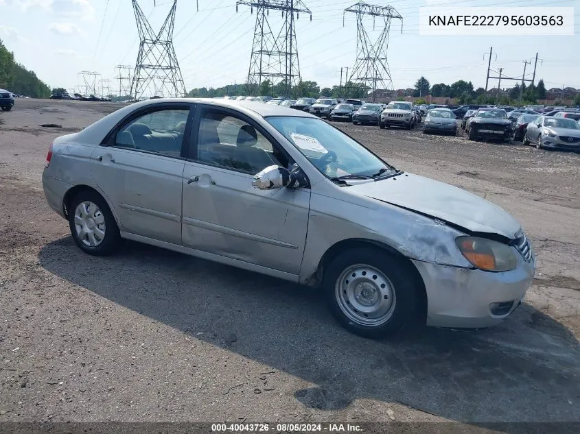 2009 Kia Spectra Ex VIN: KNAFE222795603563 Lot: 40043726