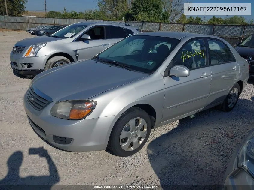 2009 Kia Spectra Ex VIN: KNAFE222095612167 Lot: 40306841