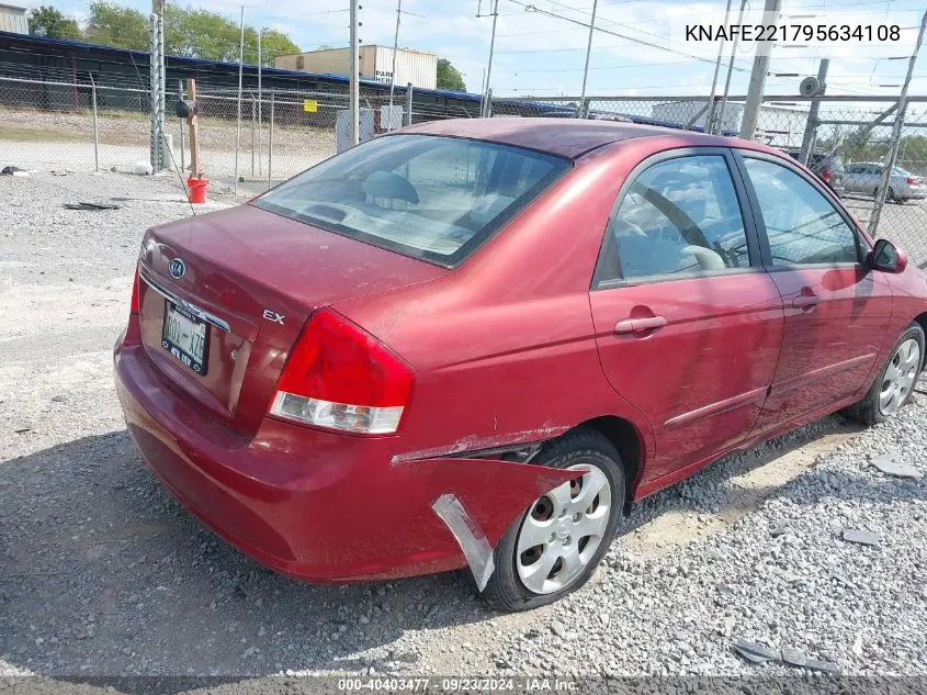 2009 Kia Spectra Ex/Lx/Sx VIN: KNAFE221795634108 Lot: 40403477