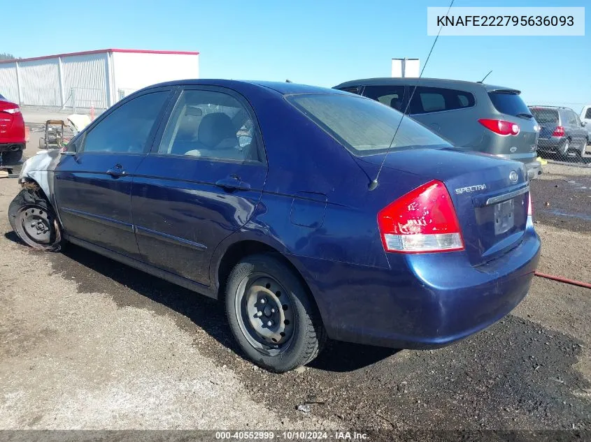 2009 Kia Spectra Ex VIN: KNAFE222795636093 Lot: 40552999