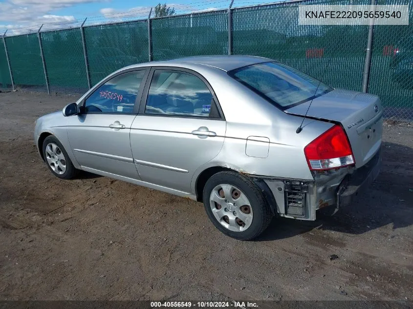 2009 Kia Spectra Ex VIN: KNAFE222095659540 Lot: 40556549