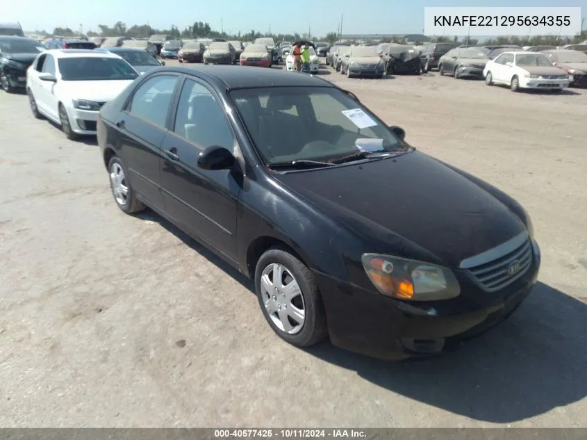 2009 Kia Spectra Ex VIN: KNAFE221295634355 Lot: 40577425