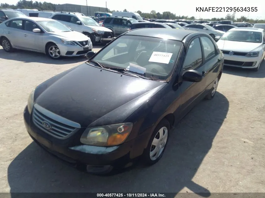 2009 Kia Spectra Ex VIN: KNAFE221295634355 Lot: 40577425