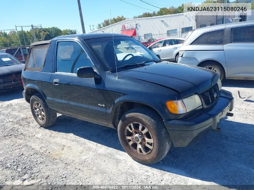 2001 Kia Sportage VIN: KNDJA623115080246 Lot: 40575022