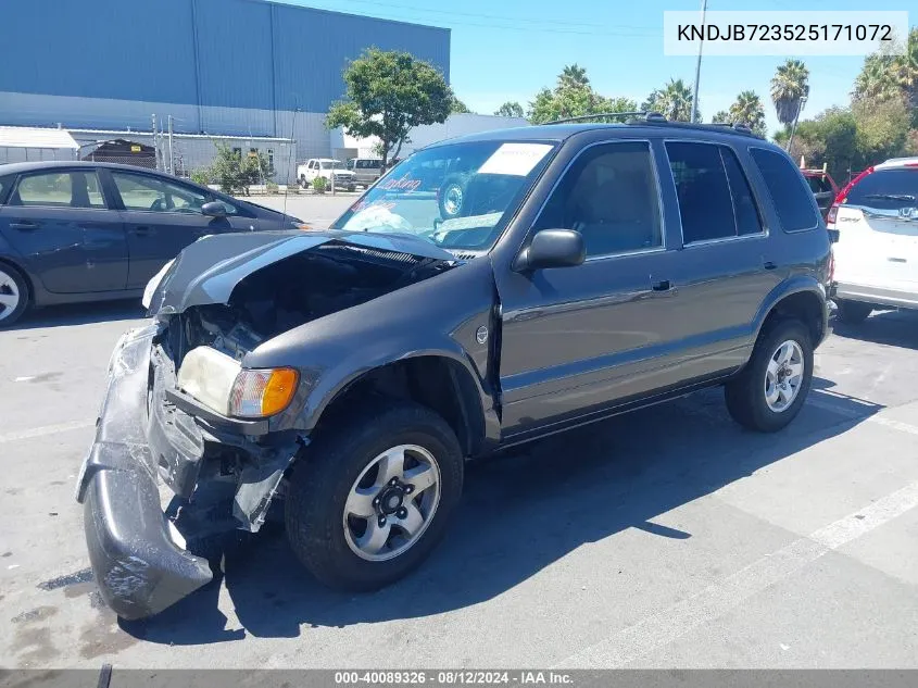 2002 Kia Sportage VIN: KNDJB723525171072 Lot: 40089326