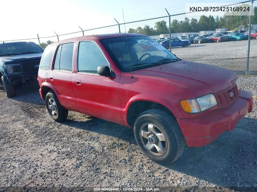 2002 Kia Sportage VIN: KNDJB723425168924 Lot: 40466040