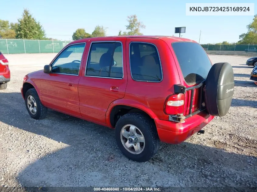 2002 Kia Sportage VIN: KNDJB723425168924 Lot: 40466040