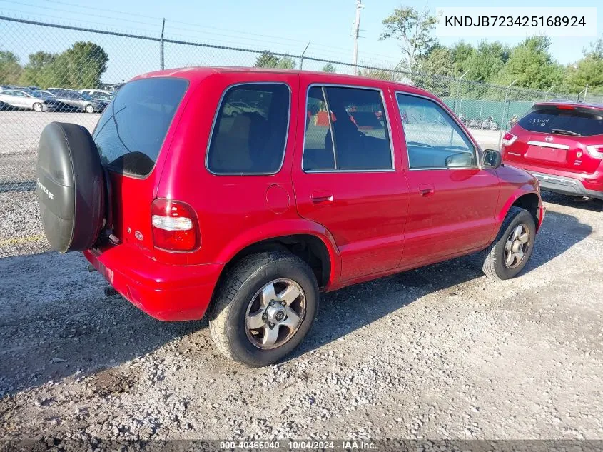 2002 Kia Sportage VIN: KNDJB723425168924 Lot: 40466040