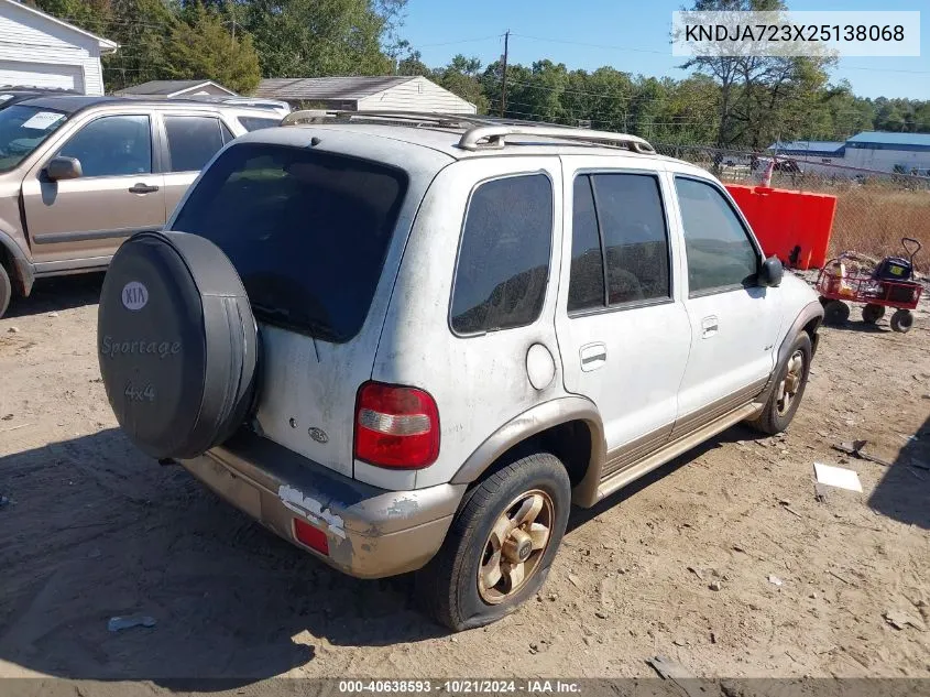 2002 Kia Sportage VIN: KNDJA723X25138068 Lot: 40638593