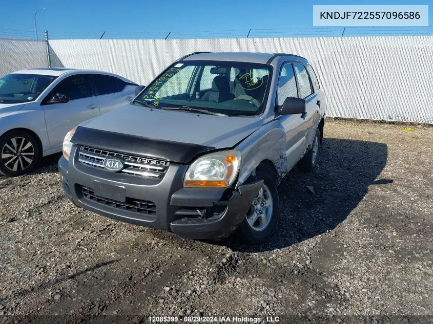 2005 Kia Sportage VIN: KNDJF722557096586 Lot: 12085399