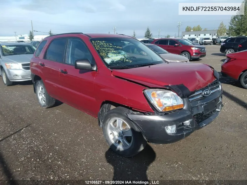 2005 Kia Sportage VIN: KNDJF722557043984 Lot: 12105527