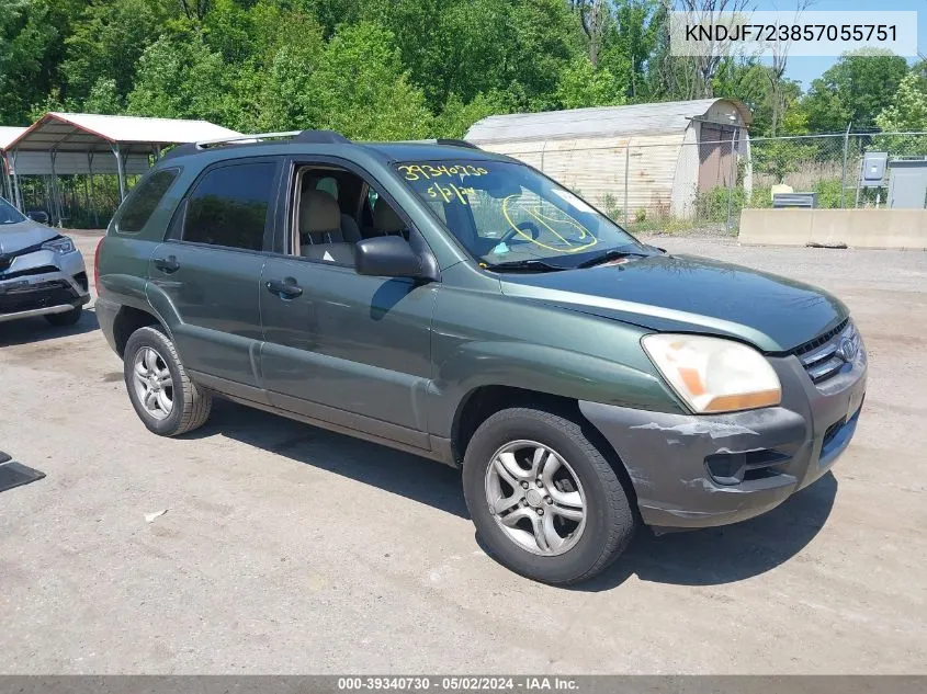 2005 Kia Sportage Ex V6/Lx V6 VIN: KNDJF723857055751 Lot: 39340730