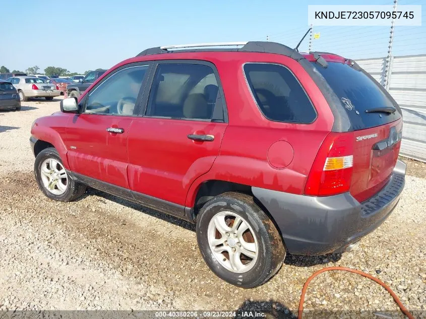 2005 Kia Sportage VIN: KNDJE723057095745 Lot: 40380206