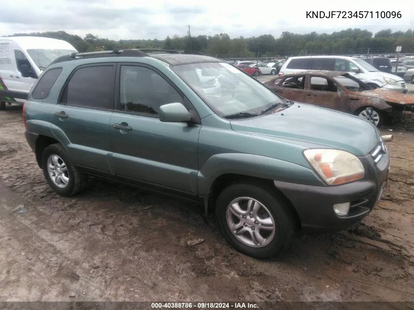 2005 Kia Sportage Ex V6/Lx V6 VIN: KNDJF723457110096 Lot: 40388786