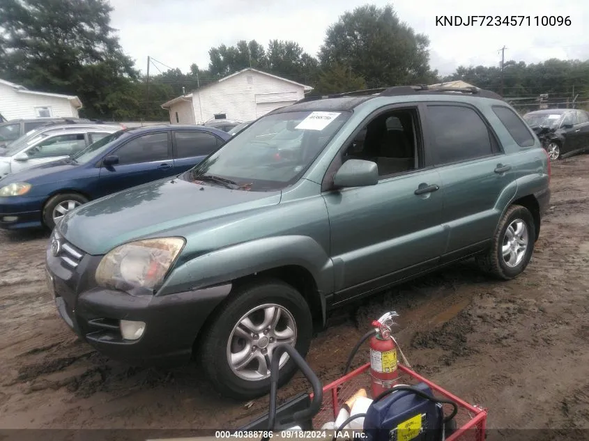 2005 Kia Sportage Ex V6/Lx V6 VIN: KNDJF723457110096 Lot: 40388786