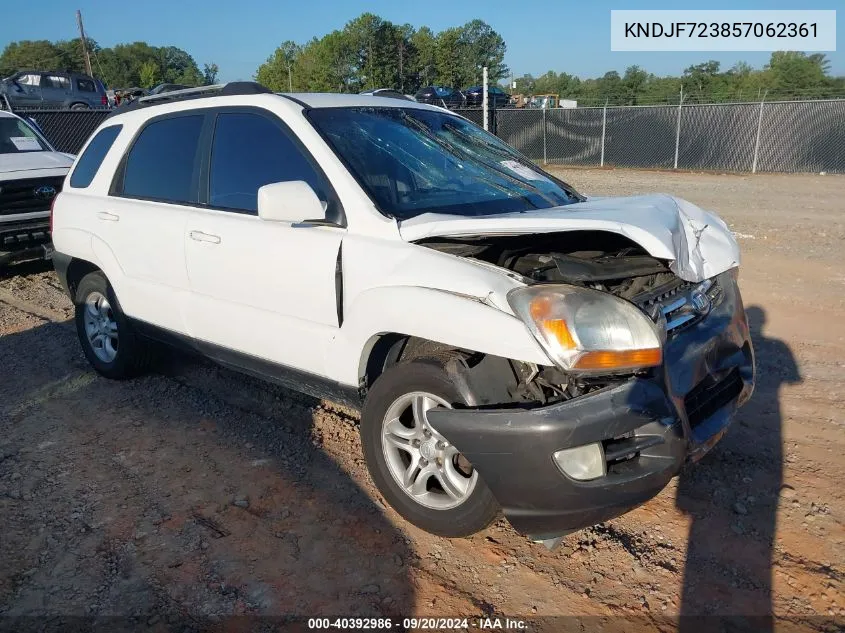 2005 Kia Sportage Ex V6/Lx V6 VIN: KNDJF723857062361 Lot: 40392986