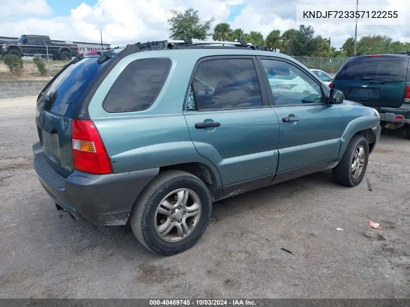 2005 Kia Sportage Ex V6/Lx V6 VIN: KNDJF723357122255 Lot: 40489745