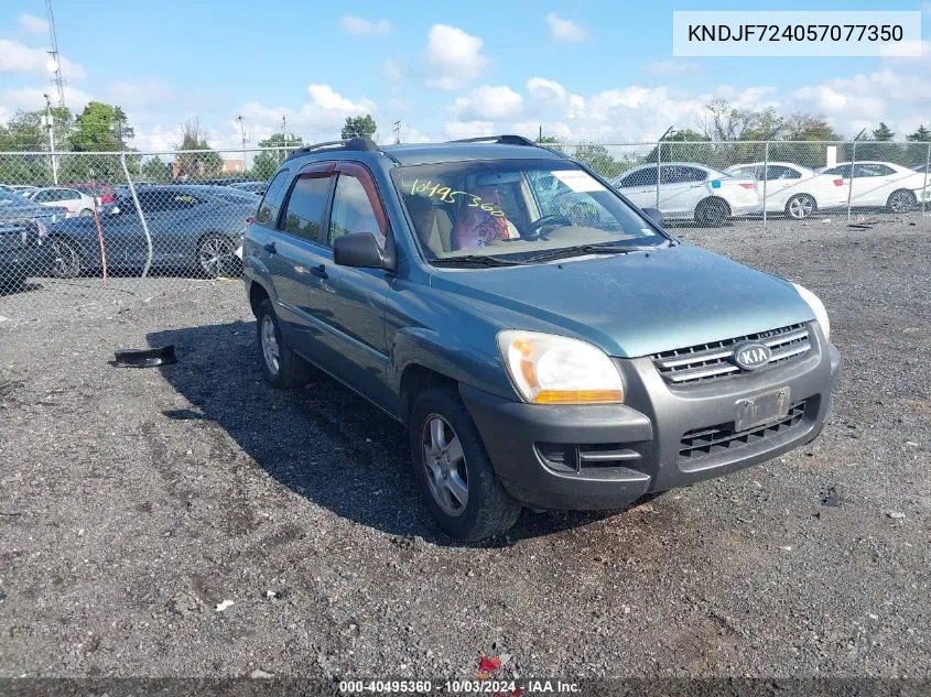 2005 Kia Sportage Lx VIN: KNDJF724057077350 Lot: 40495360