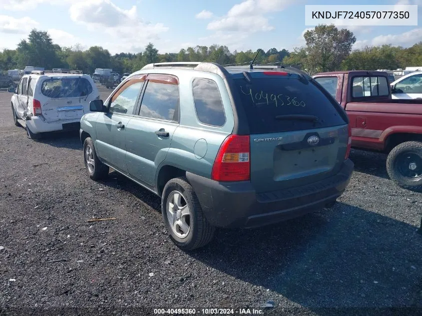 2005 Kia Sportage Lx VIN: KNDJF724057077350 Lot: 40495360