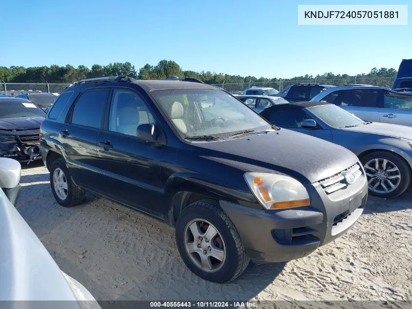 2005 Kia Sportage Lx VIN: KNDJF724057051881 Lot: 40555443