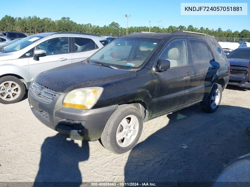 2005 Kia Sportage Lx VIN: KNDJF724057051881 Lot: 40555443