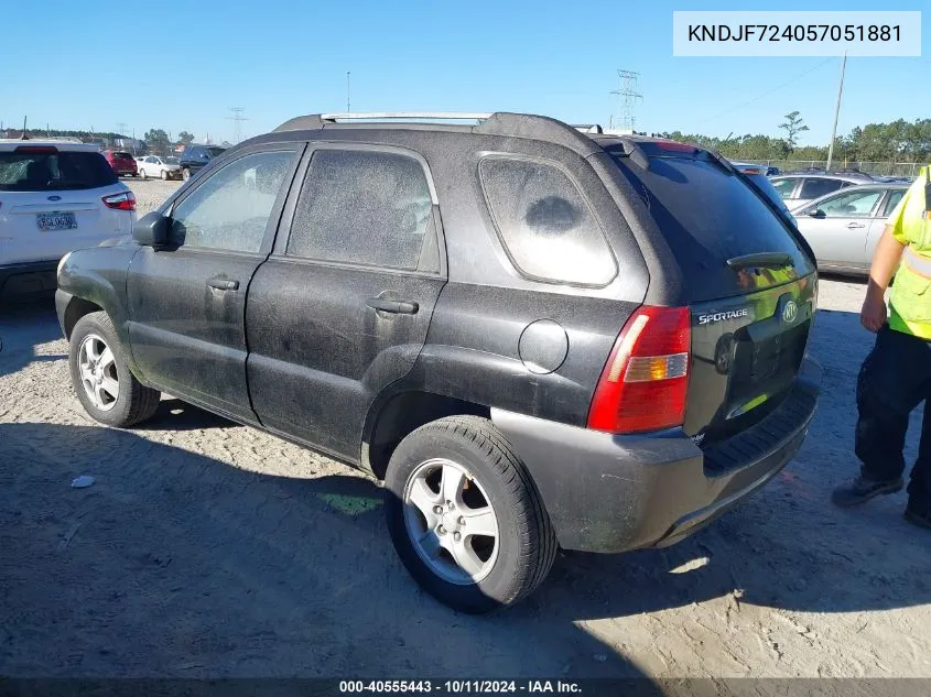 2005 Kia Sportage Lx VIN: KNDJF724057051881 Lot: 40555443