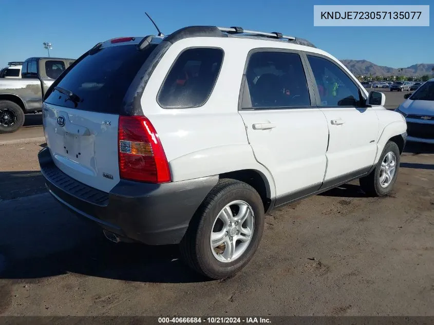 2005 Kia Sportage Ex V6/Lx V6 VIN: KNDJE723057135077 Lot: 40666684