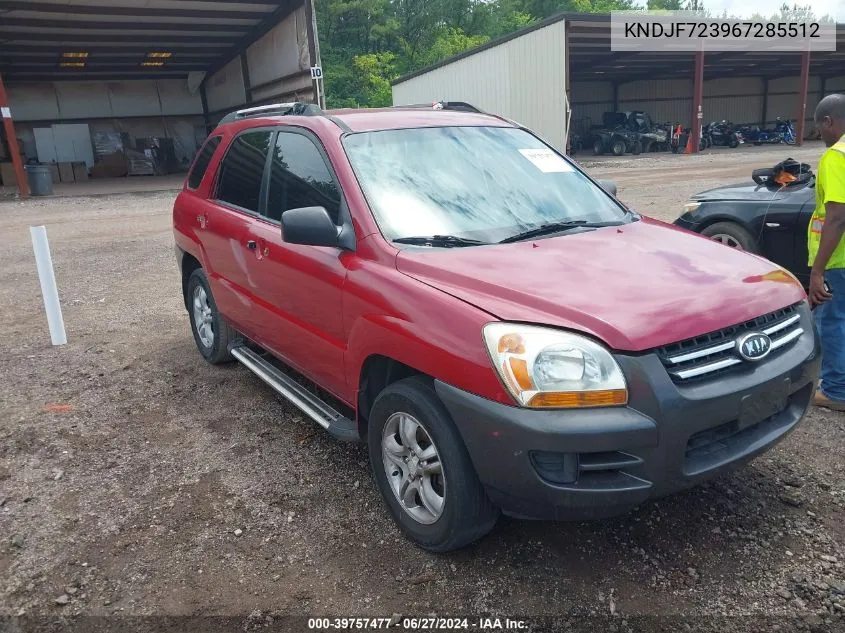 2006 Kia Sportage Ex V6/Lx V6 VIN: KNDJF723967285512 Lot: 39757477