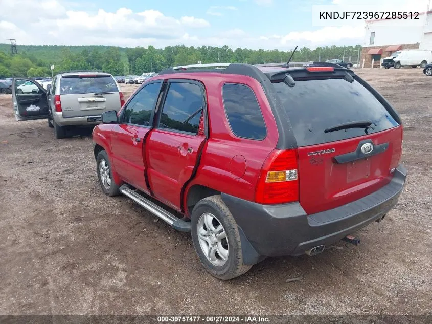 KNDJF723967285512 2006 Kia Sportage Ex V6/Lx V6