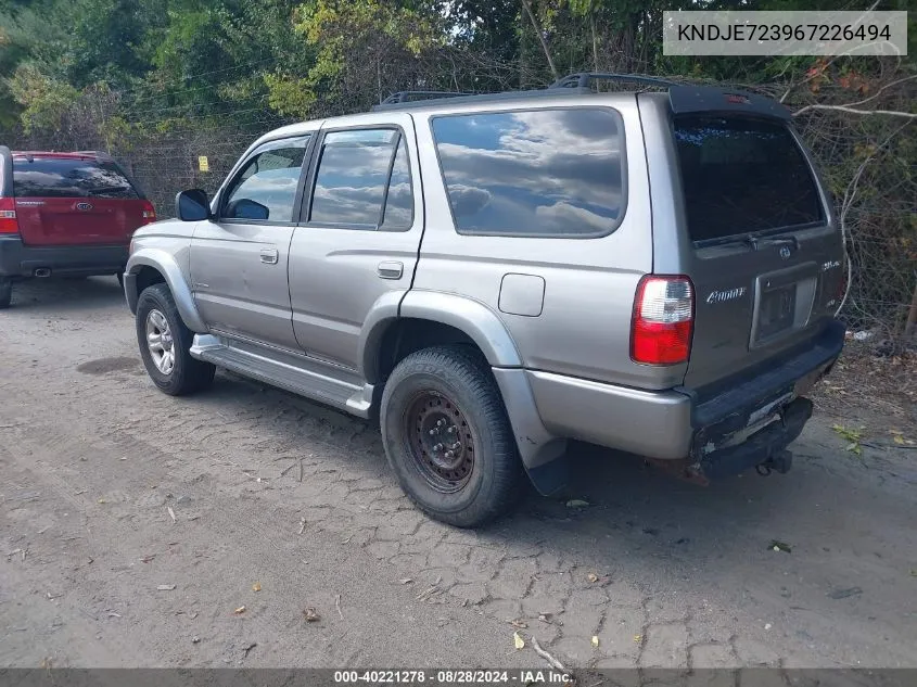 2006 Kia Sportage Ex V6/Lx V6 VIN: KNDJE723967226494 Lot: 40221278