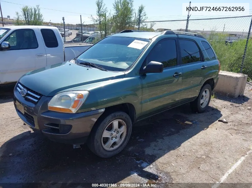 2006 Kia Sportage Lx VIN: KNDJF724667262956 Lot: 40301965