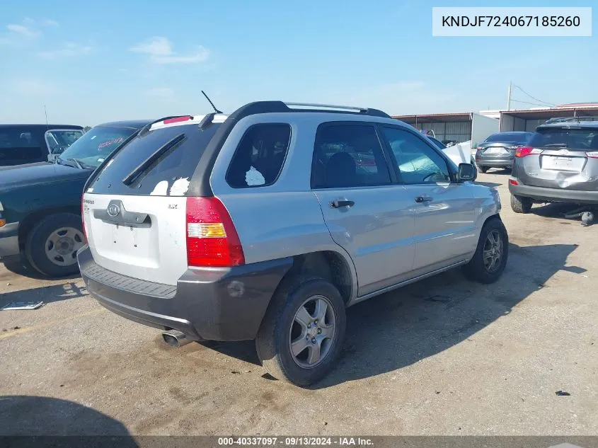 KNDJF724067185260 2006 Kia New Sportage