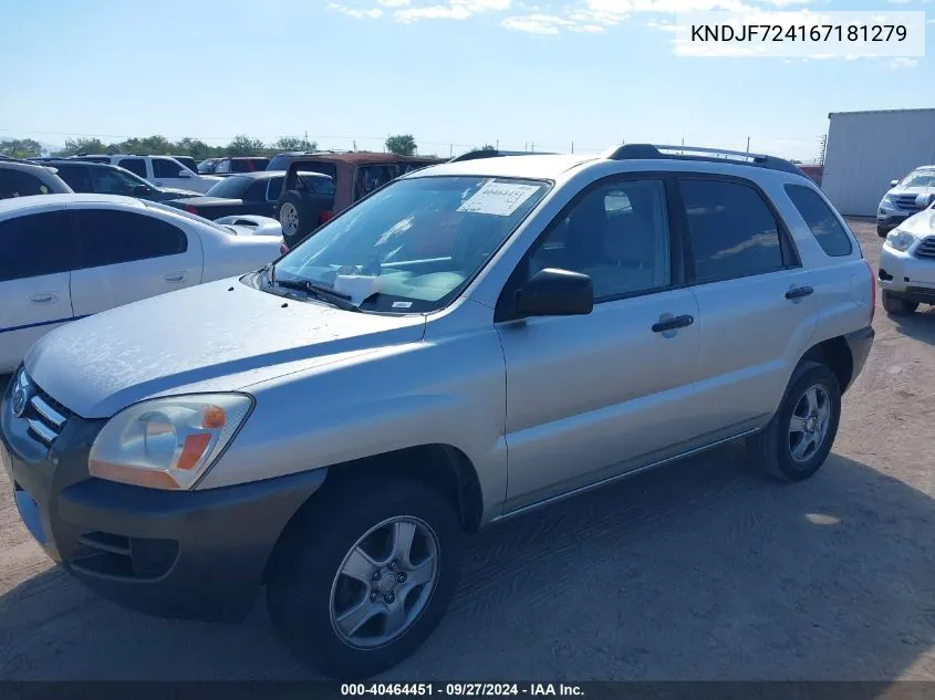 2006 Kia Sportage Lx VIN: KNDJF724167181279 Lot: 40464451