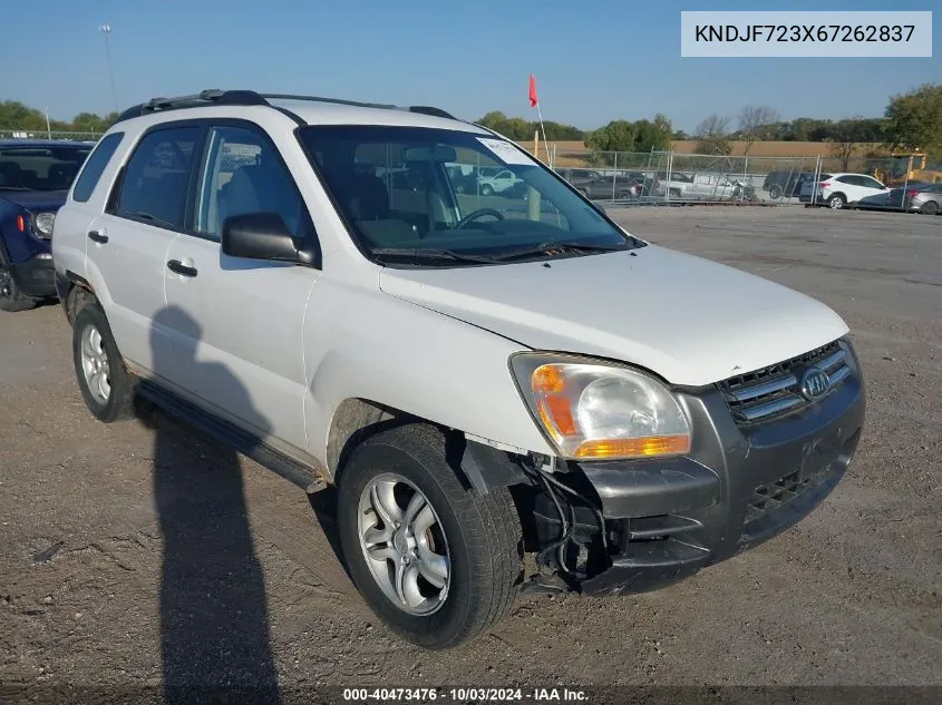 2006 Kia Sportage Ex V6/Lx V6 VIN: KNDJF723X67262837 Lot: 40473476