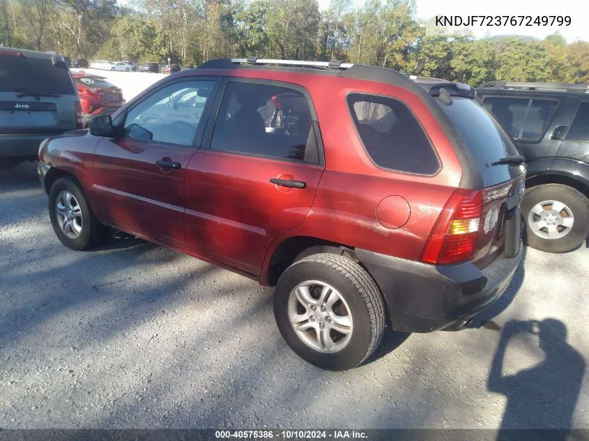 2006 Kia Sportage Ex V6/Lx V6 VIN: KNDJF723767249799 Lot: 40575386