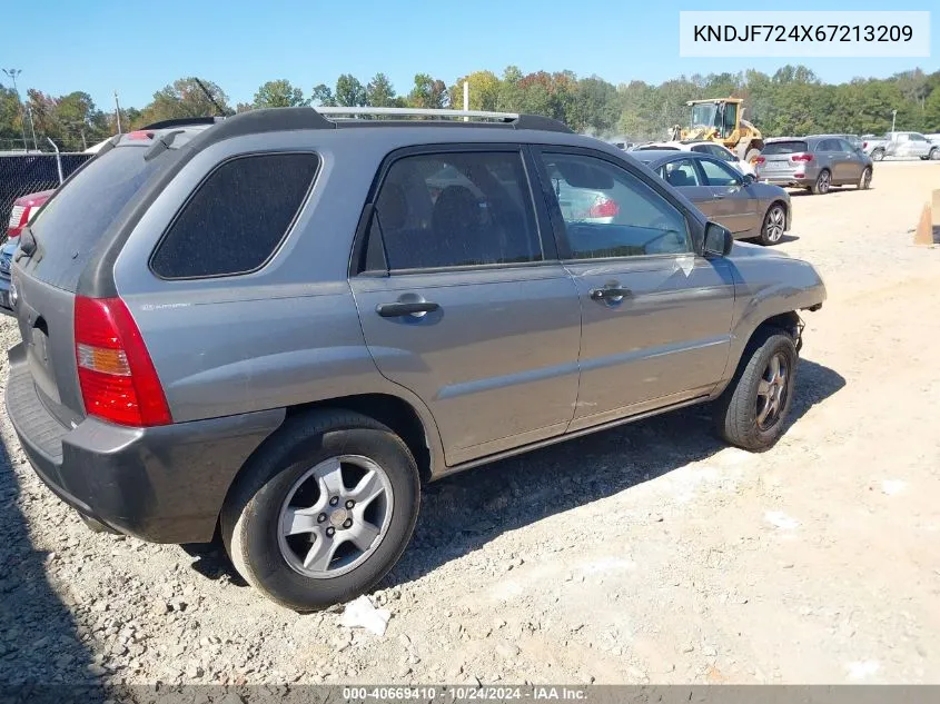 2006 Kia Sportage Lx VIN: KNDJF724X67213209 Lot: 40669410