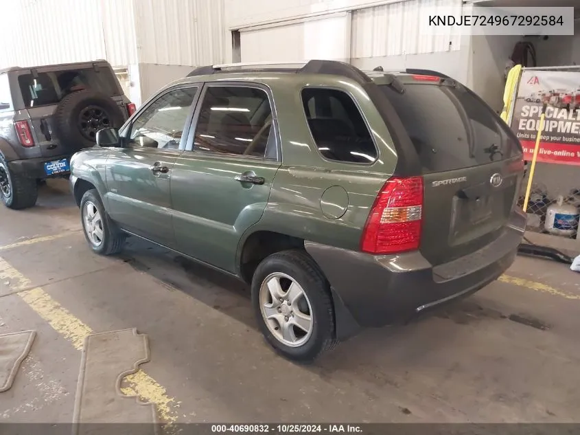 2006 Kia Sportage Lx VIN: KNDJE724967292584 Lot: 40690832