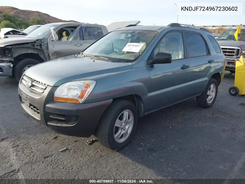 2006 Kia Sportage Lx VIN: KNDJF724967230602 Lot: 40789807