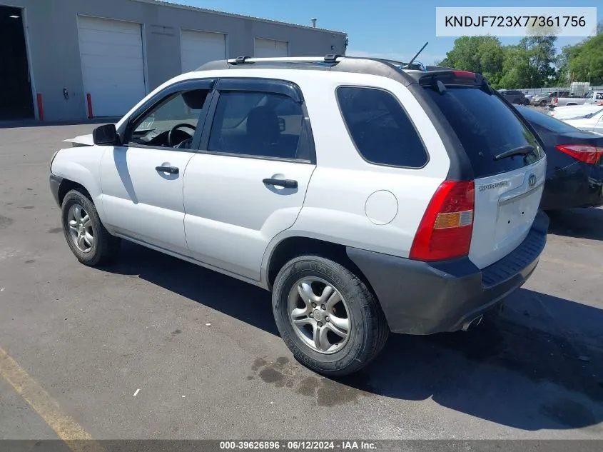 2007 Kia Sportage Lx V6 VIN: KNDJF723X77361756 Lot: 39626896