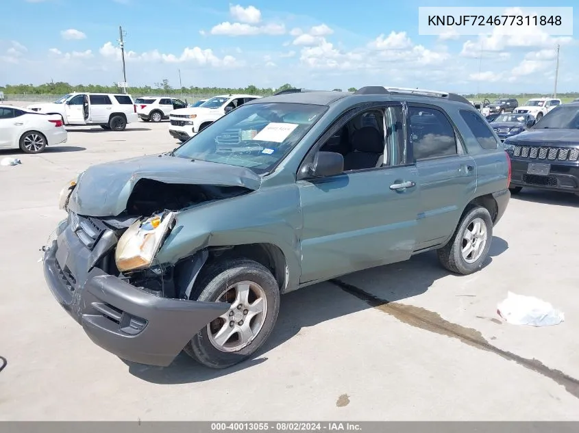 2007 Kia Sportage Lx VIN: KNDJF724677311848 Lot: 40013055