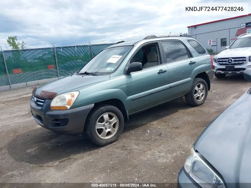 2007 Kia Sportage Lx VIN: KNDJF724477428246 Lot: 40057319