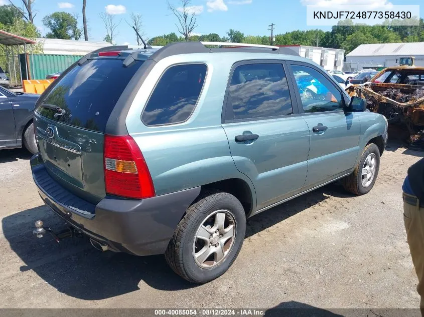 KNDJF724877358430 2007 Kia Sportage Lx