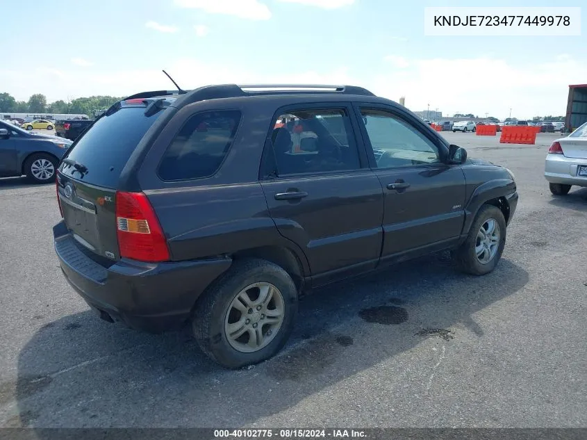 KNDJE723477449978 2007 Kia Sportage Ex V6